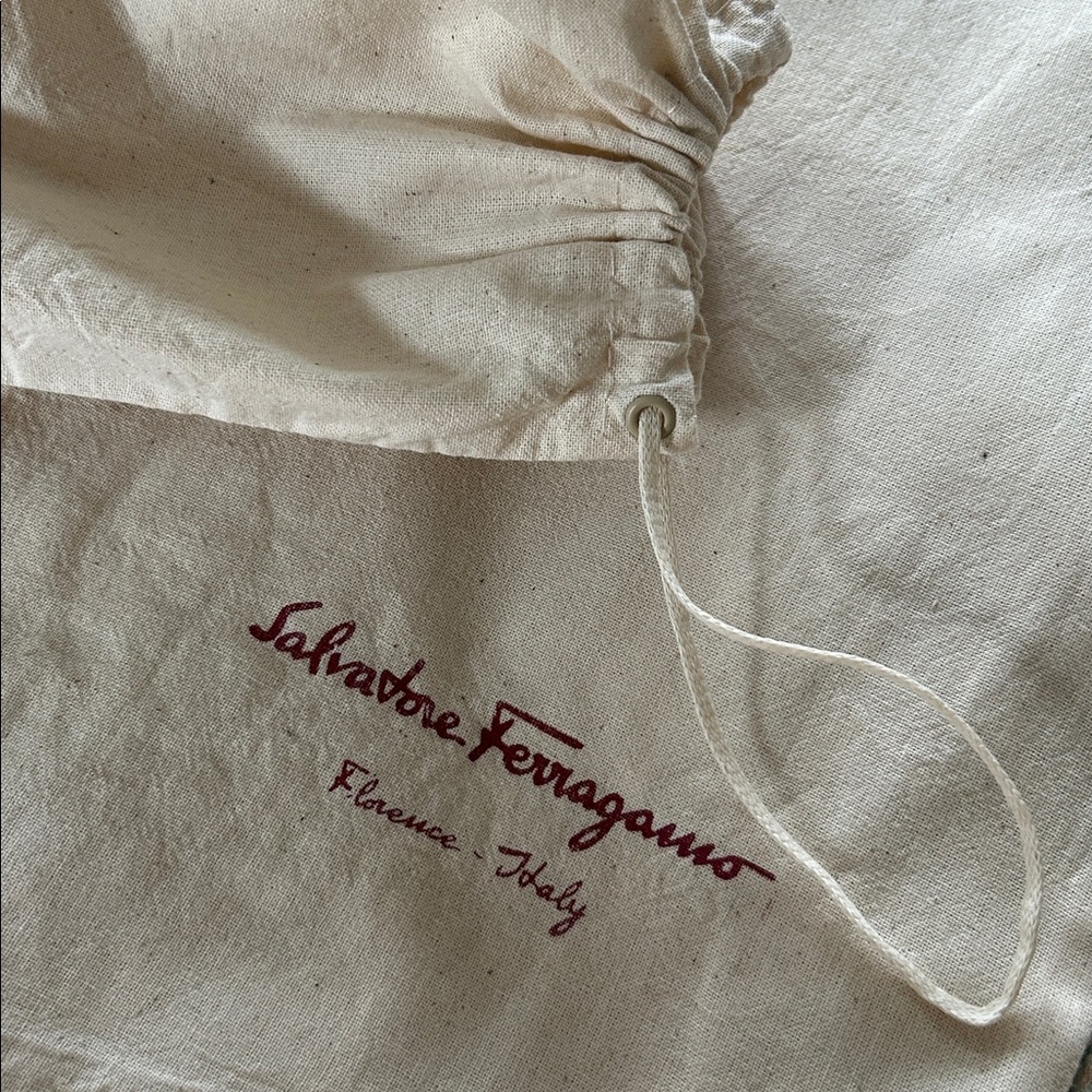 Salvatore Ferragamo Set of 2 Shoe/Dust Bags w Drawstring & Signature Logo in Red